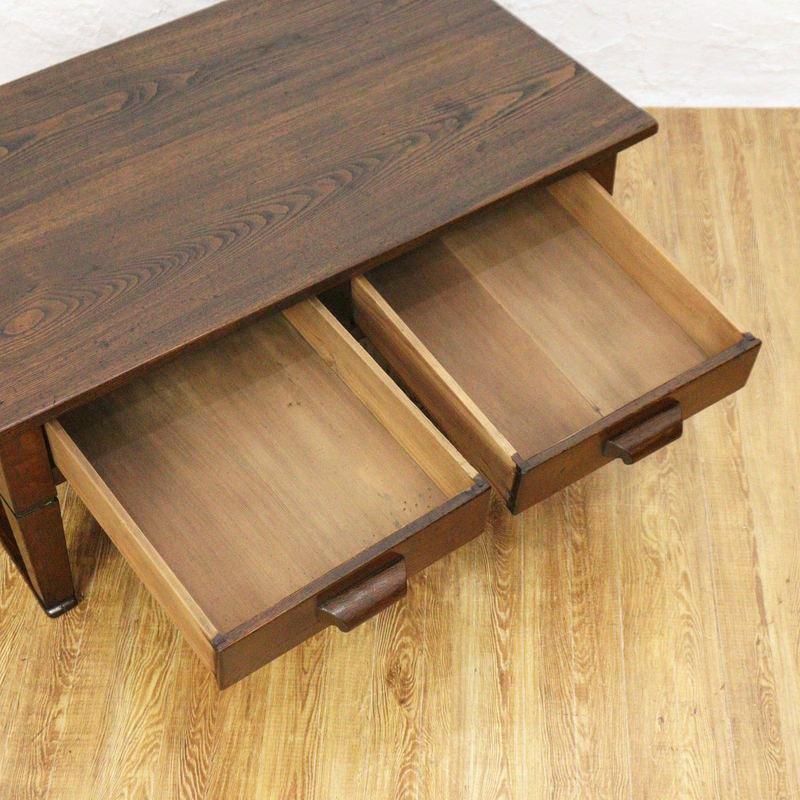 引出し付き 座机 文机 ローテーブル ヴィンテージ ナチュラル 和骨董