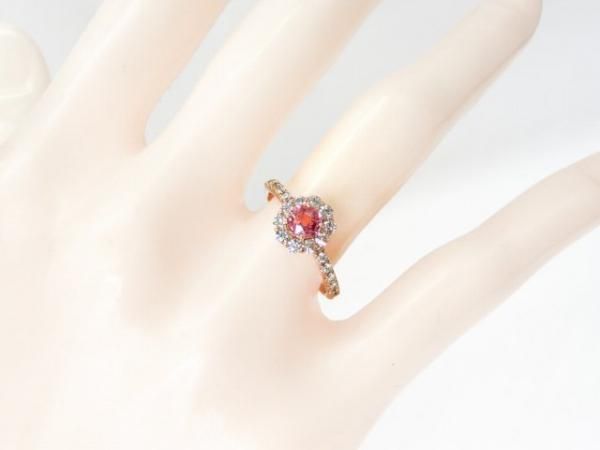 パパラチアサファイア ダイヤモンドリング PDS 0.47ct D 0.36ct K18PG