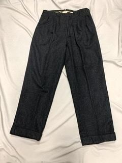 50s 黒 カスリ スラックス パンツ ヴィンテージ トラウザーズ 1950年代