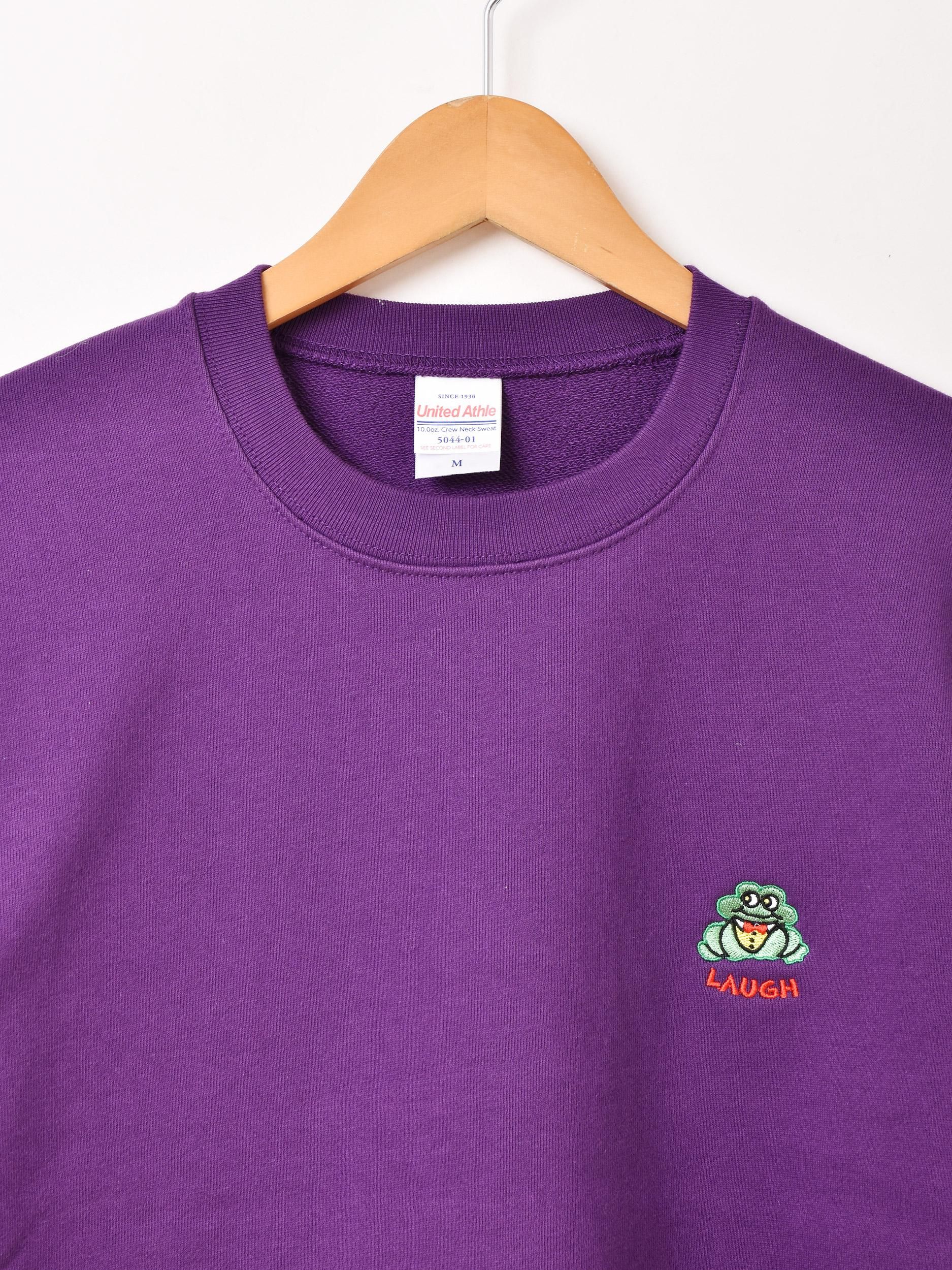 ワンポイント刺繍スウェット | LAUGH | パープル - 古着屋