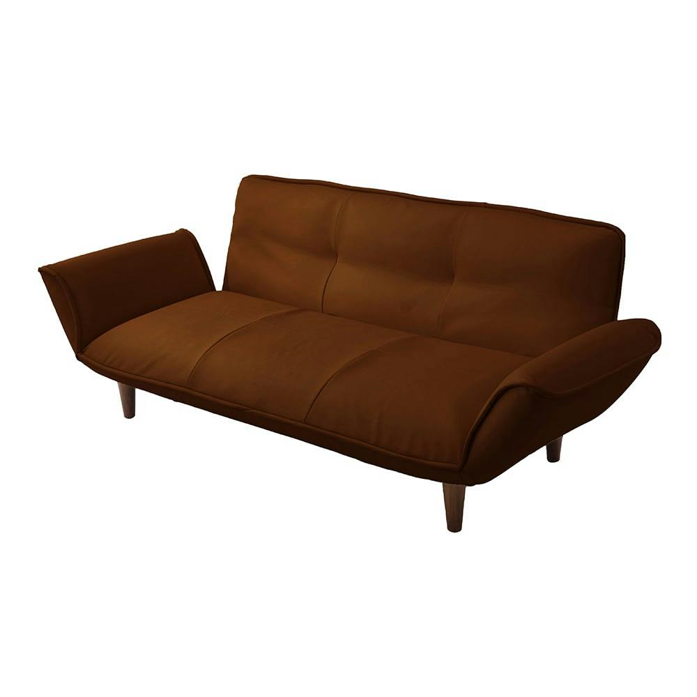 通常WEB売価24800円】3人掛けカウチソファPVC生地 A652P-595BR【別送品