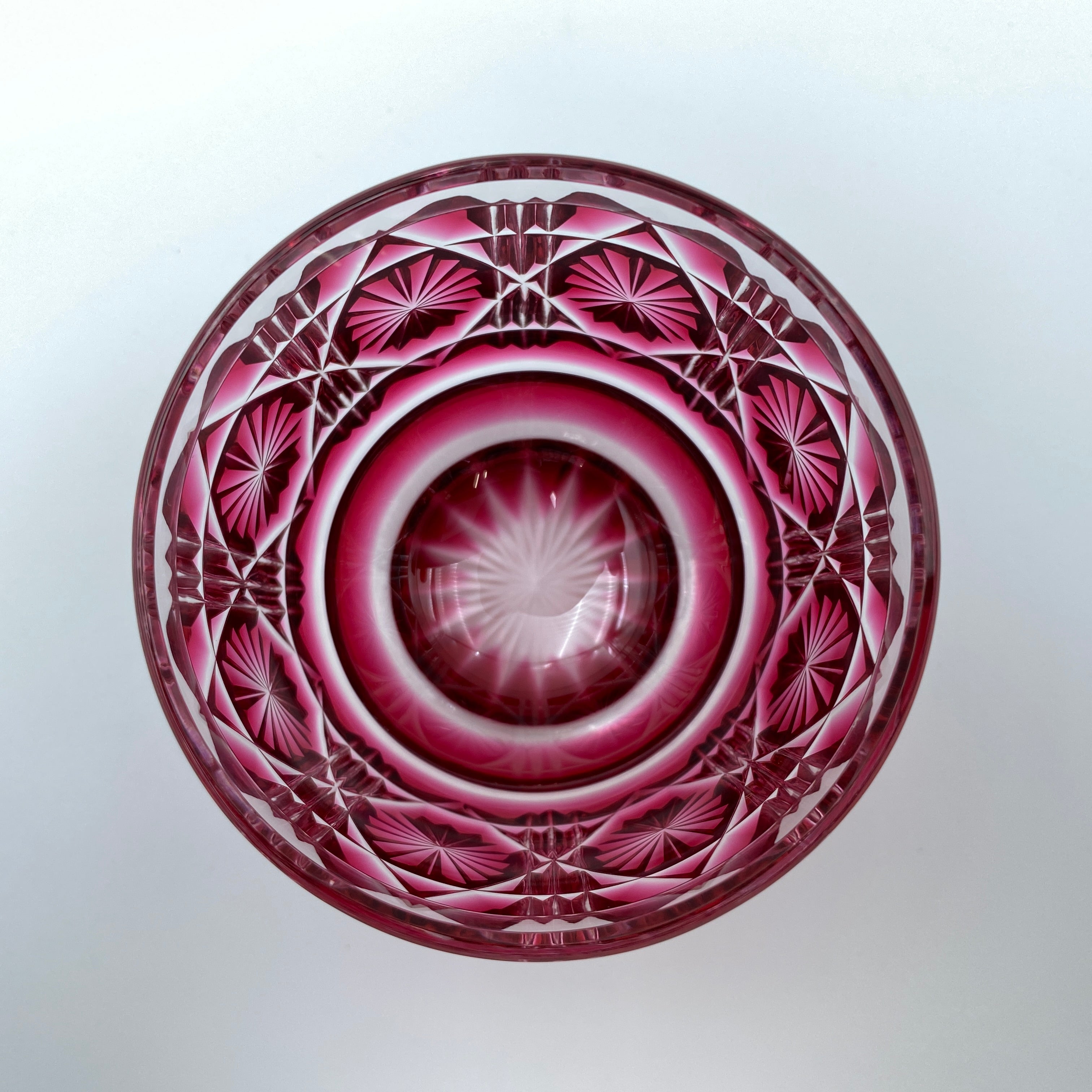 送料無料】薩摩びーどろ工芸 作 復元薩摩切子 色被せガラス切子 猪口揃