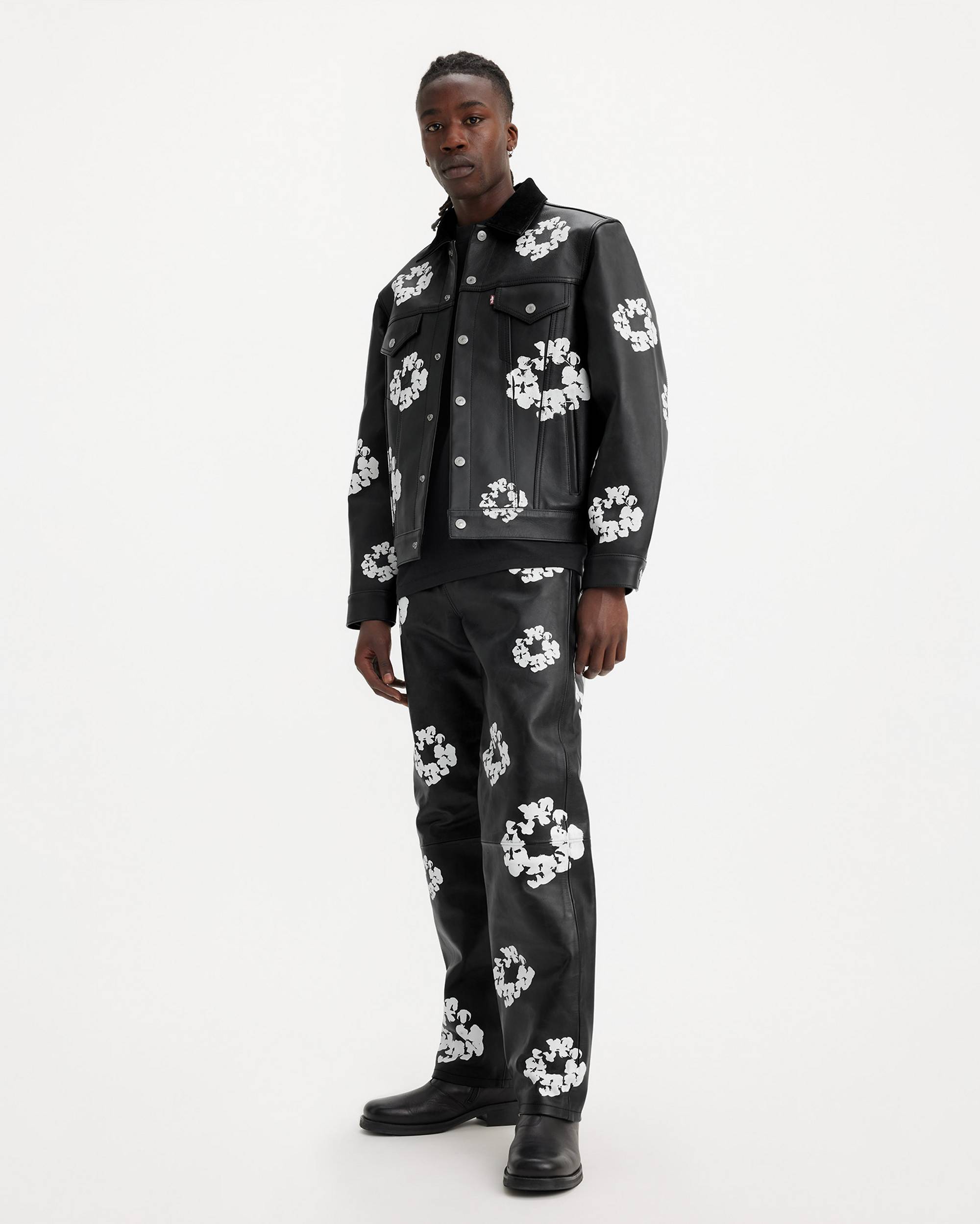 Levi's® X Denim Tears Leather Cotton Wreath Pants - Black | Levi's® CA