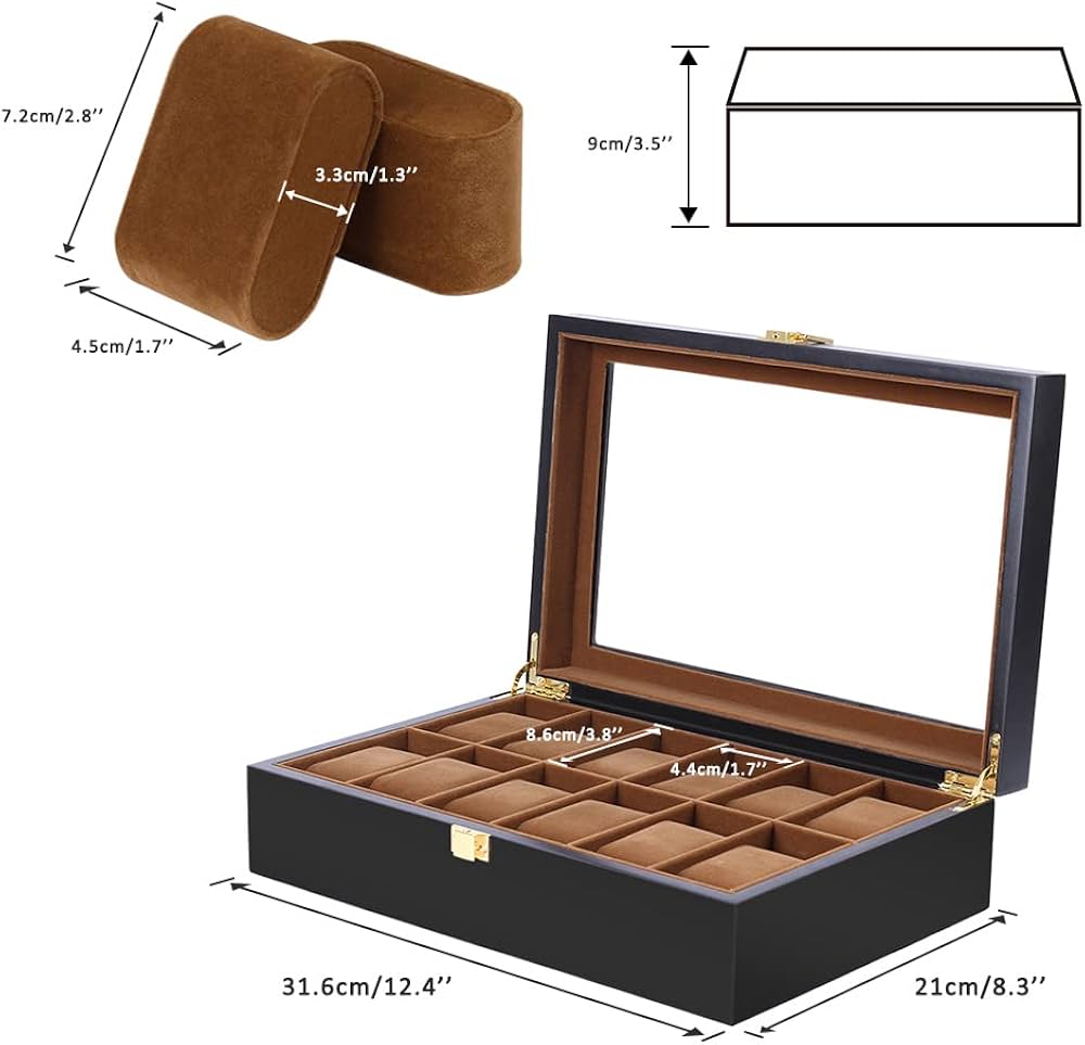 Amazon.co.jp: Baskiss 12本時計ケース 木製 高級 腕時計収納ボックス