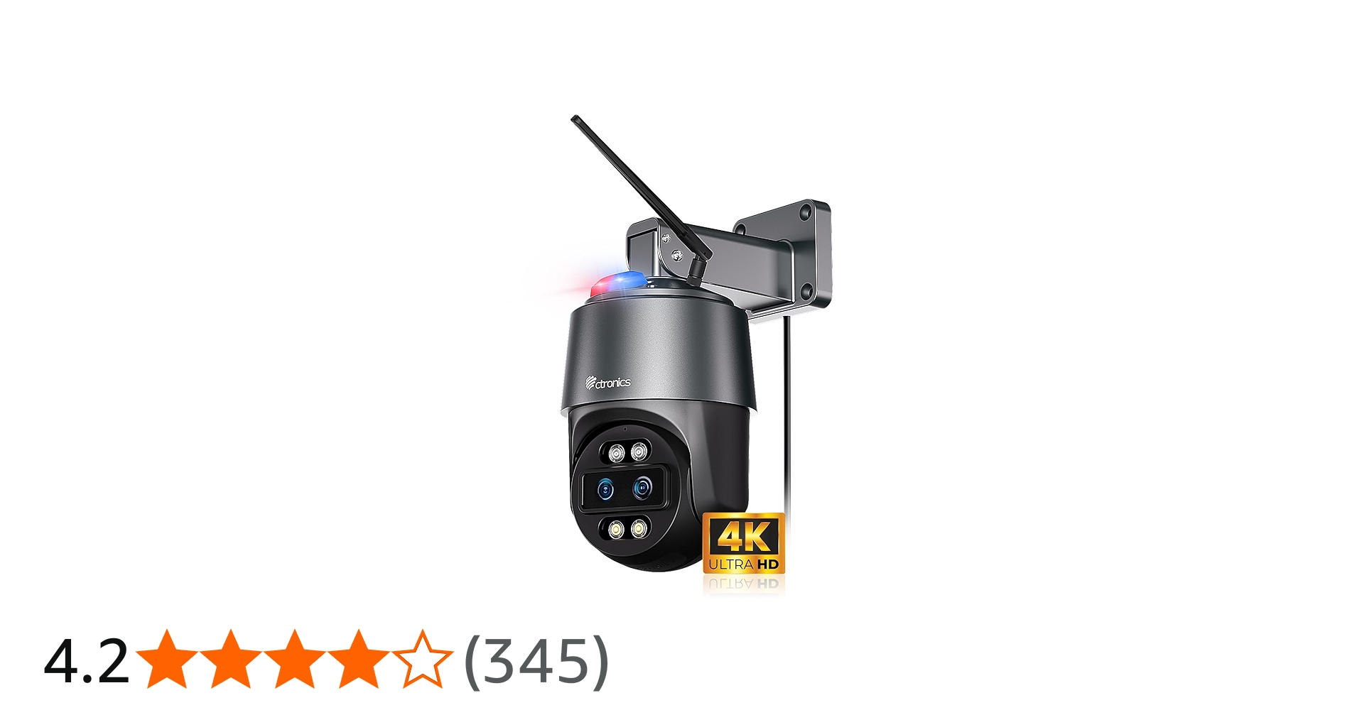 Amazon.co.jp: Ctronics 4k 防犯カメラ 屋外 10倍ハイブリッドズーム