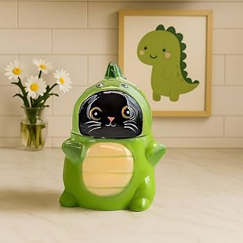 Amazon.com: 10 Strawberry Street Dino Cat Cookie Jar: Home & Kitchen