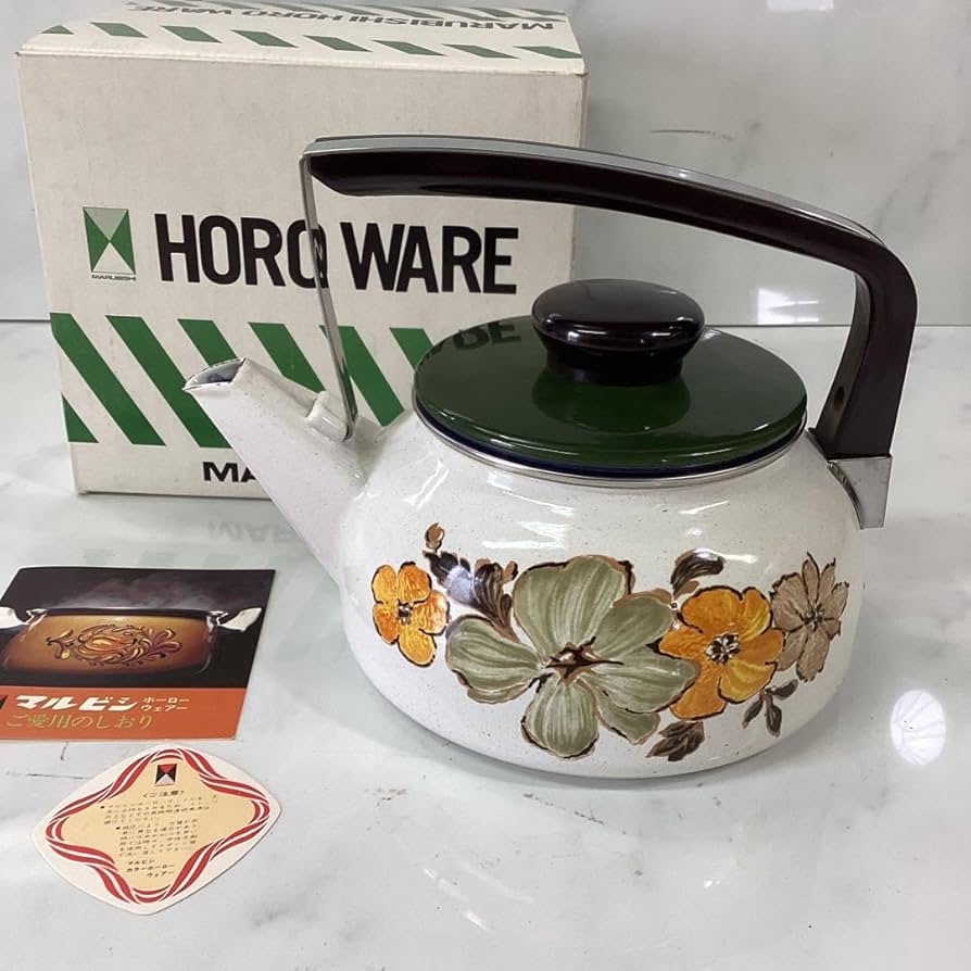 Amazon.co.jp: マルビシ ホーロー ヤカン レトロ 花柄やかん 2L（Z-62