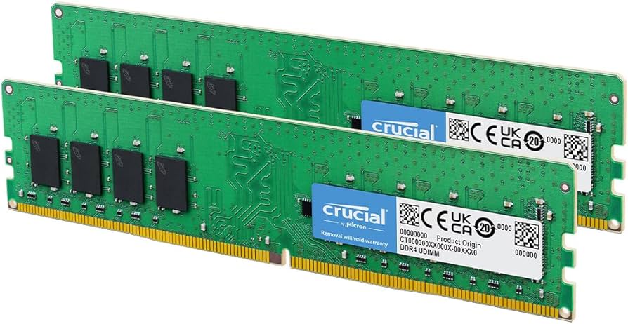 Crucial 16GB kit (8GBx2), 288-pin DIMM, DDR4 PC4-19200, at Amazon.com