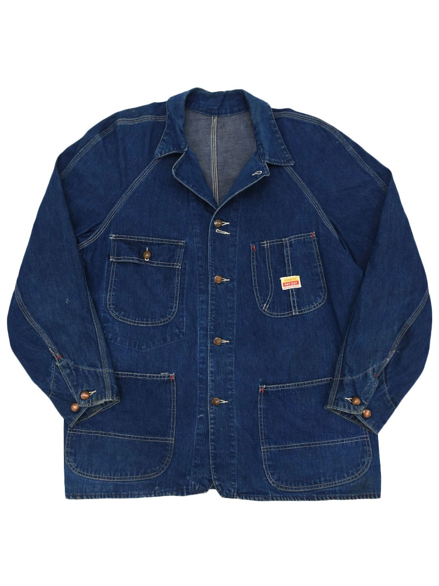 50's PAY-DAY デニムカバーオール 濃青 良雰囲気 実寸(40位) | すべて