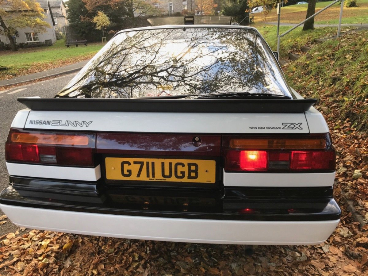 This #Nissan Sunny coupe in ZX spec is pretty striking – primarily