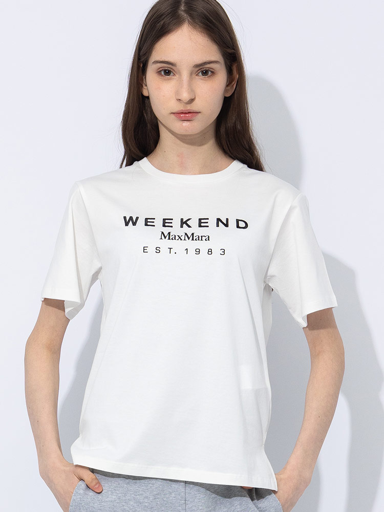 MAX MARA (マックスマーラ) フロントロゴ クルーネック 半袖 Tシャツ