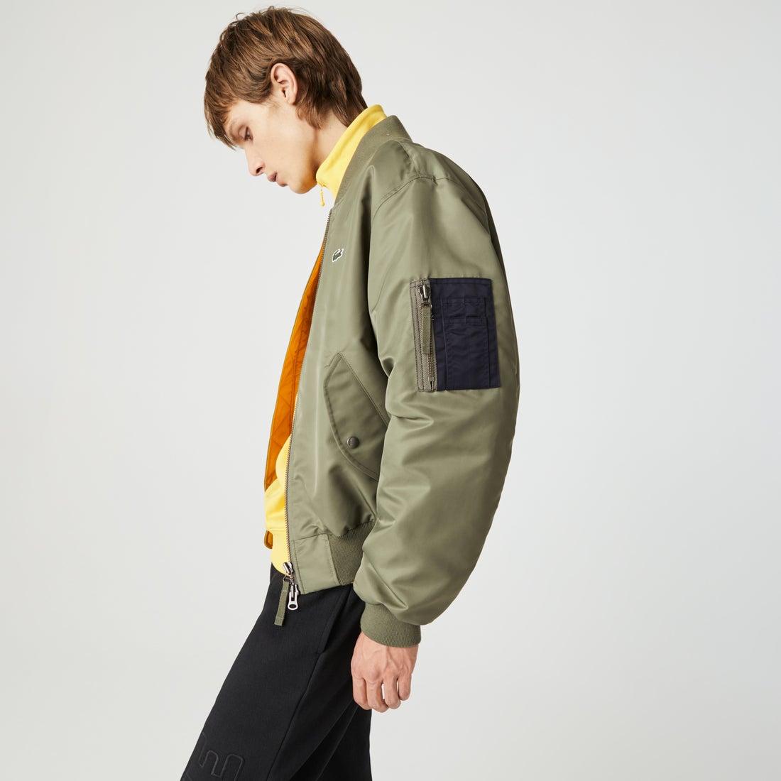 ラコステ LACOSTE LACOSTE L!VE ユニセックス フェルトロゴMA-1