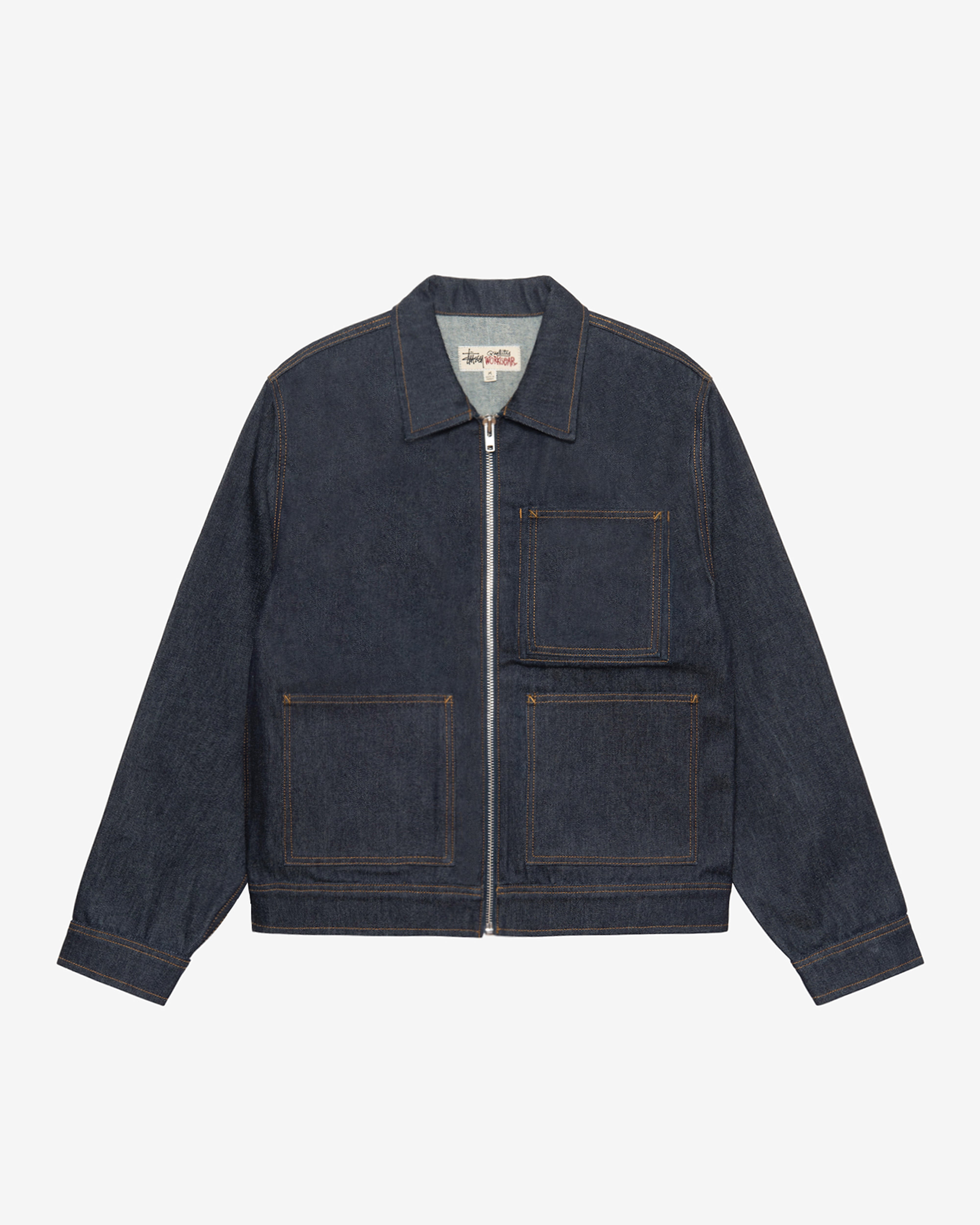 Stüssy: Men's Zip Work Jacket Denim (Raw) | DSMNY E-SHOP