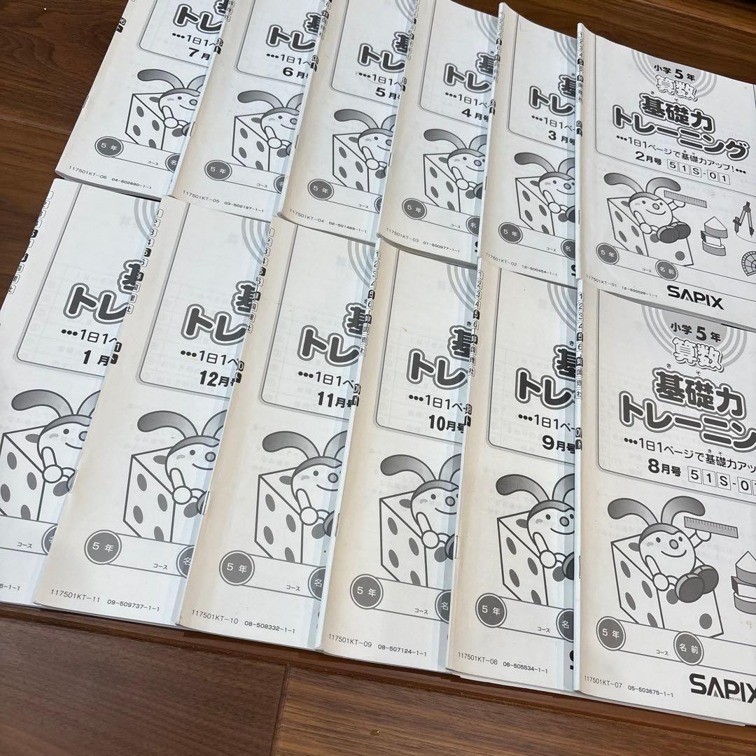 SAPIXサピックス 5年算数 基礎力トレーニング全12冊 2月〜1月分 - メルカリ