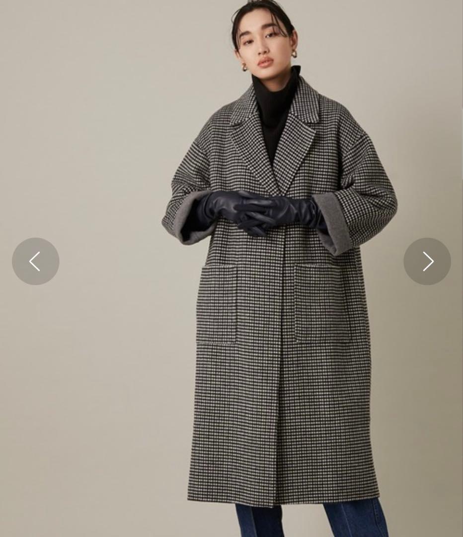 美品　ADAM ET ROPE' CHECKウールリバーコート　ロングコート CHECKウールリバーコート（チェスターコート）｜ADAM ET ROPE