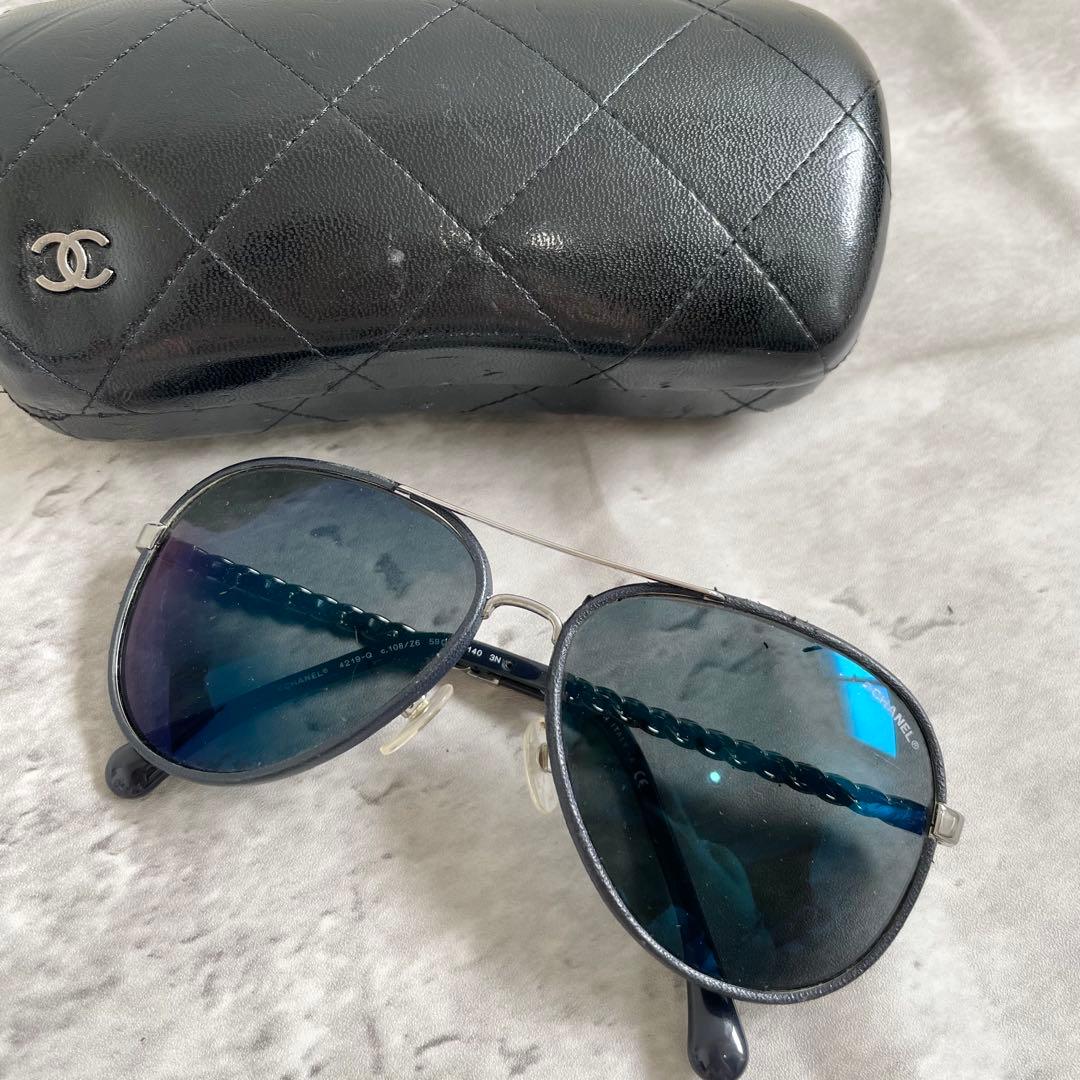 CHANEL ディアドロップ サングラス チェーン ココマーク 4219-Q CHANEL(シャネル) ココマークチェーンサングラスサングラス4274-Q 4274