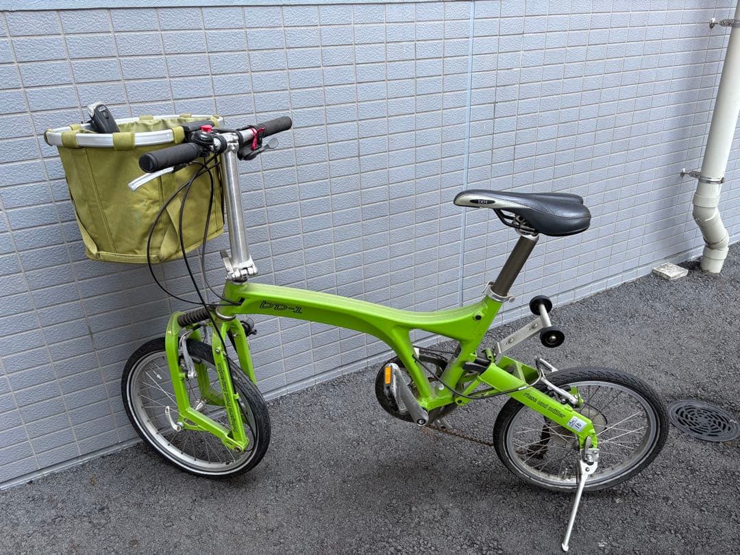 BD-1 ミニベロ　折りたたみ自転車 緑(前カゴ付き)、オレンジ　2台セット 折りたたみ自転車 20インチ シマノ 6段変速 ミニベロ フロント ライト