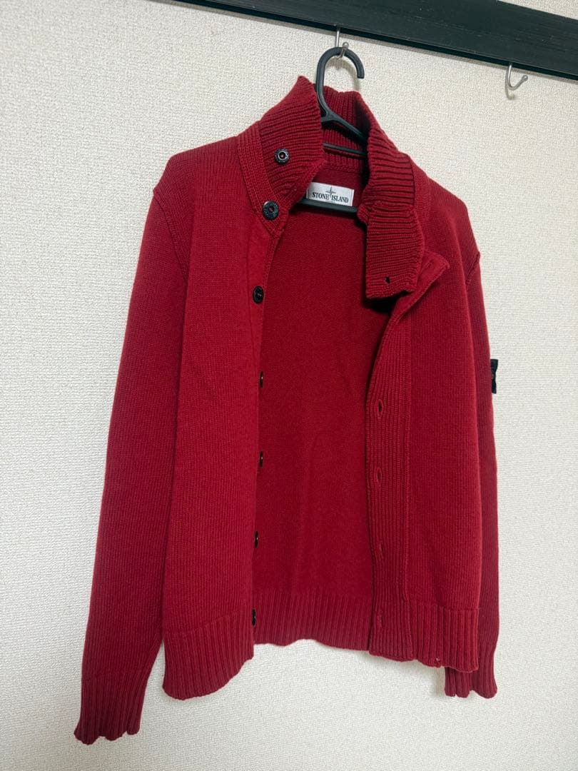 Stone  赤 ボタン付きカーディガン ニット BIGボタンニットカーディガン 秋 冬 M レディース | アクアガレージ