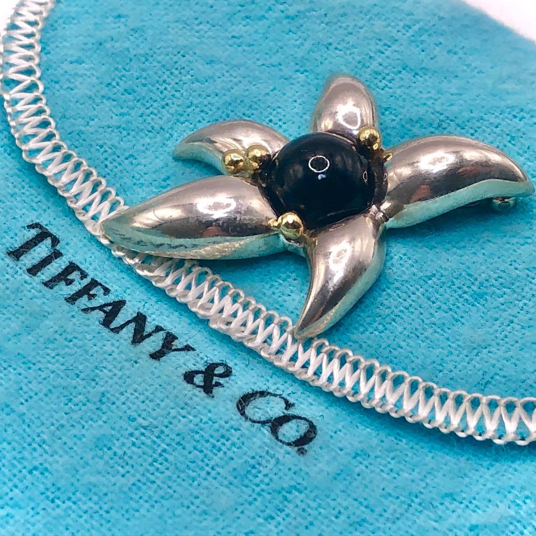 希少 ティファニー ファイヤーワークス ブローチ 925×750 オニキス 美品 TIFFANY&Co (ティファニー) ファイヤーワークス オニキス ネックレス