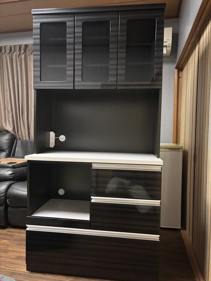 カップボード　食器棚　ブラックウッド　90cm幅 90幅 カップボード 鎌倉 食器棚 キッチンボード キッチン収納 カップ