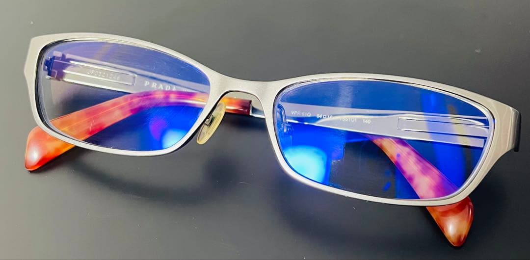 M　【未使用に近い】正規品 PRADA プラダ メガネ　定価44000円 PRADA（プラダ） メガネフレーム 眼鏡 めがね pr07zvf-1ab1o1 ブラック