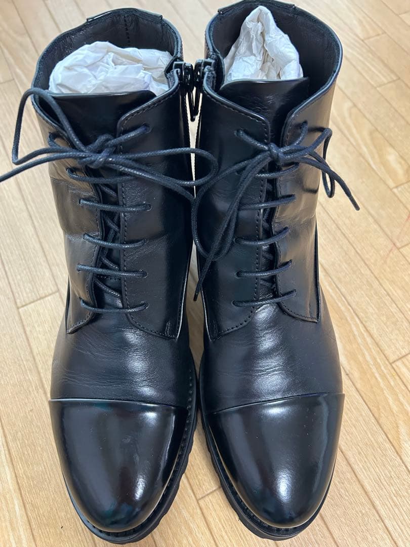まめ　ファビオルスコーニ　黒ショートブーツ　新品 ファビオルスコーニ FABIO RUSCONI ショートブーツ （ブラック