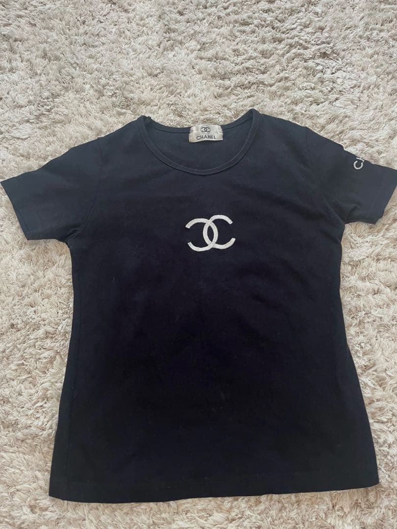 超希少】CHANEL シャネル 半袖Tシャツ 黒 ミニT トップス - メルカリ
