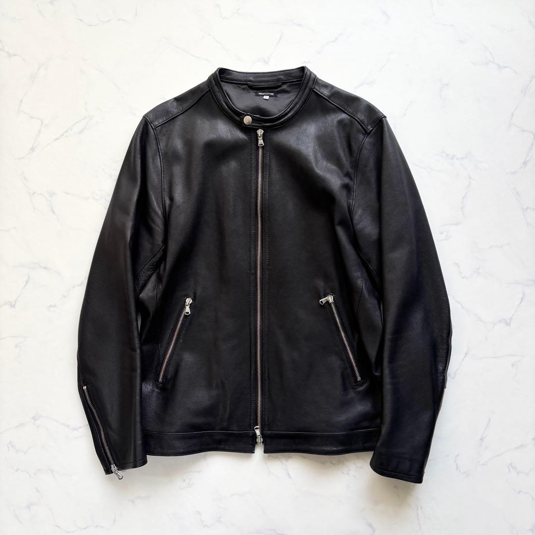 フリークスストア 山羊革 ゴートレザー シングルライダースジャケット 黒 XL FREAK'S STORE（フリークスストア） ブルゾン アウター Goat Leather