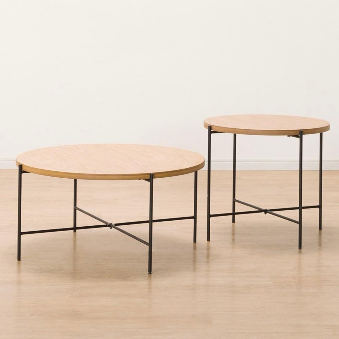 ニトリ　丸　ローテーブル ニトリ（NITORI） モダンテイストの丸型テーブル(N01 110 LBR