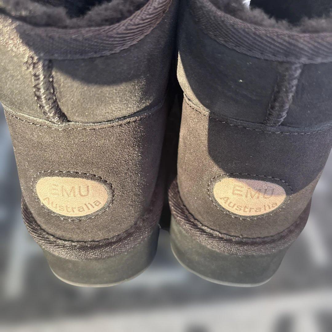 《EMU》厚底ムートンブーツ　ブラック24センチ