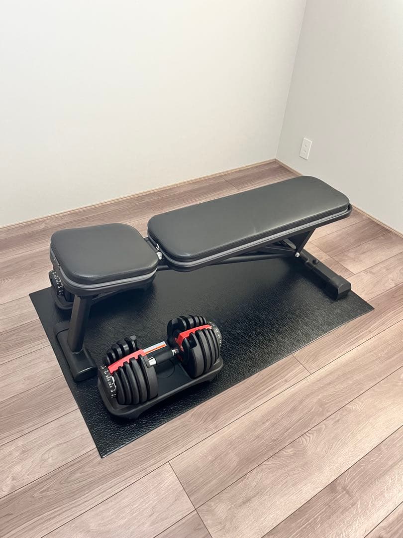 りんご【現地渡し限定】調整可能トレーニングベンチ ダンベルセット WILD FIT（ワイルドフィット） ダンベルセット 30kg 赤ラバー / 筋トレ