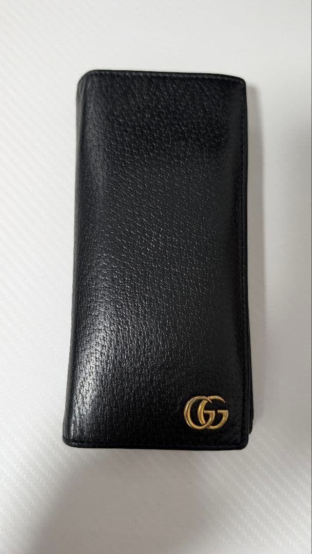 GUCCI マーモント ブラック レザー 長財布 正規品 ブランド GG Marmont グッチ GUCCI GGマーモント ロゴ ラウンドファスナー 長