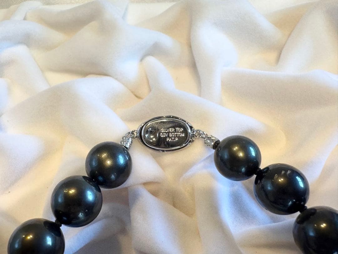 大粒 黒蝶真珠 ネックレス 鑑別書付き 10.5〜13.5mm 本真珠