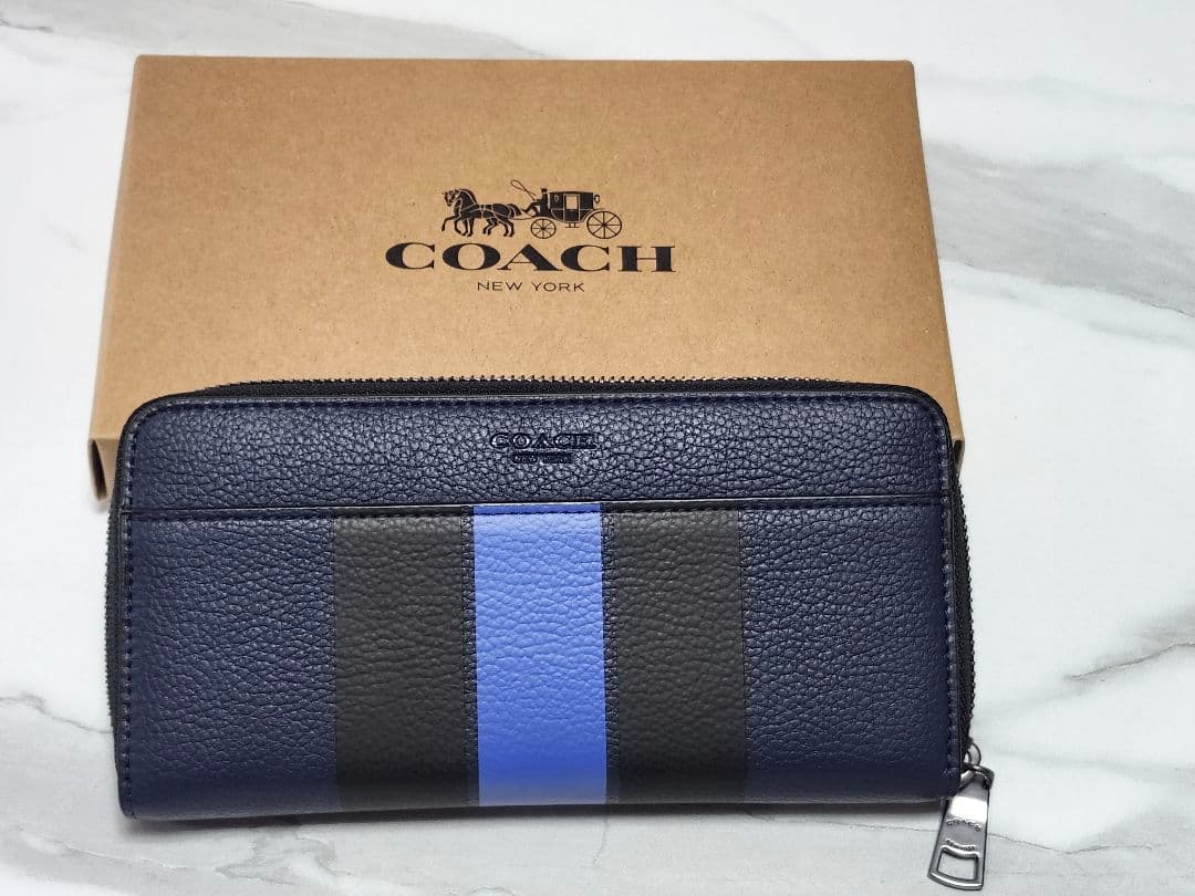 COACH 長財布 ネイビー/ブルー/ブラック コーチ COACH CR623 QBPVH1127 （トゥルーネイビー） -ファッション
