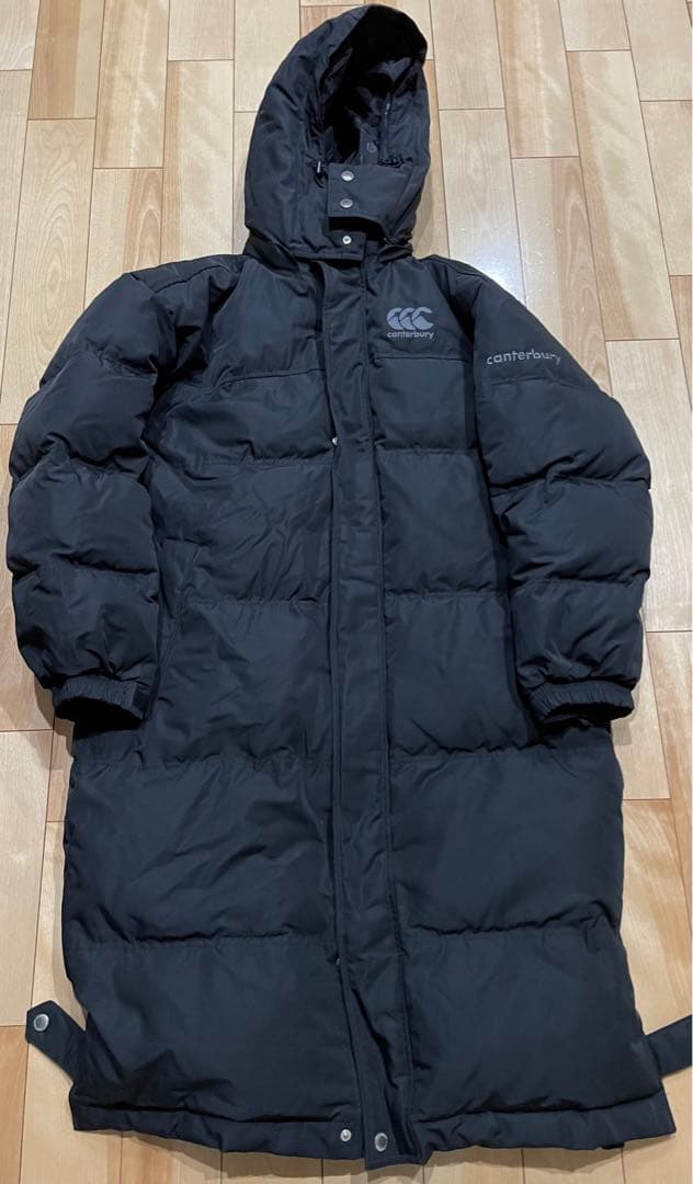 canterbury 黒 ダウンコート ロングダウンジャケット ベンチコート カンタベリー（Canterbury） ダウンコート メンズ ダウンサイドライン