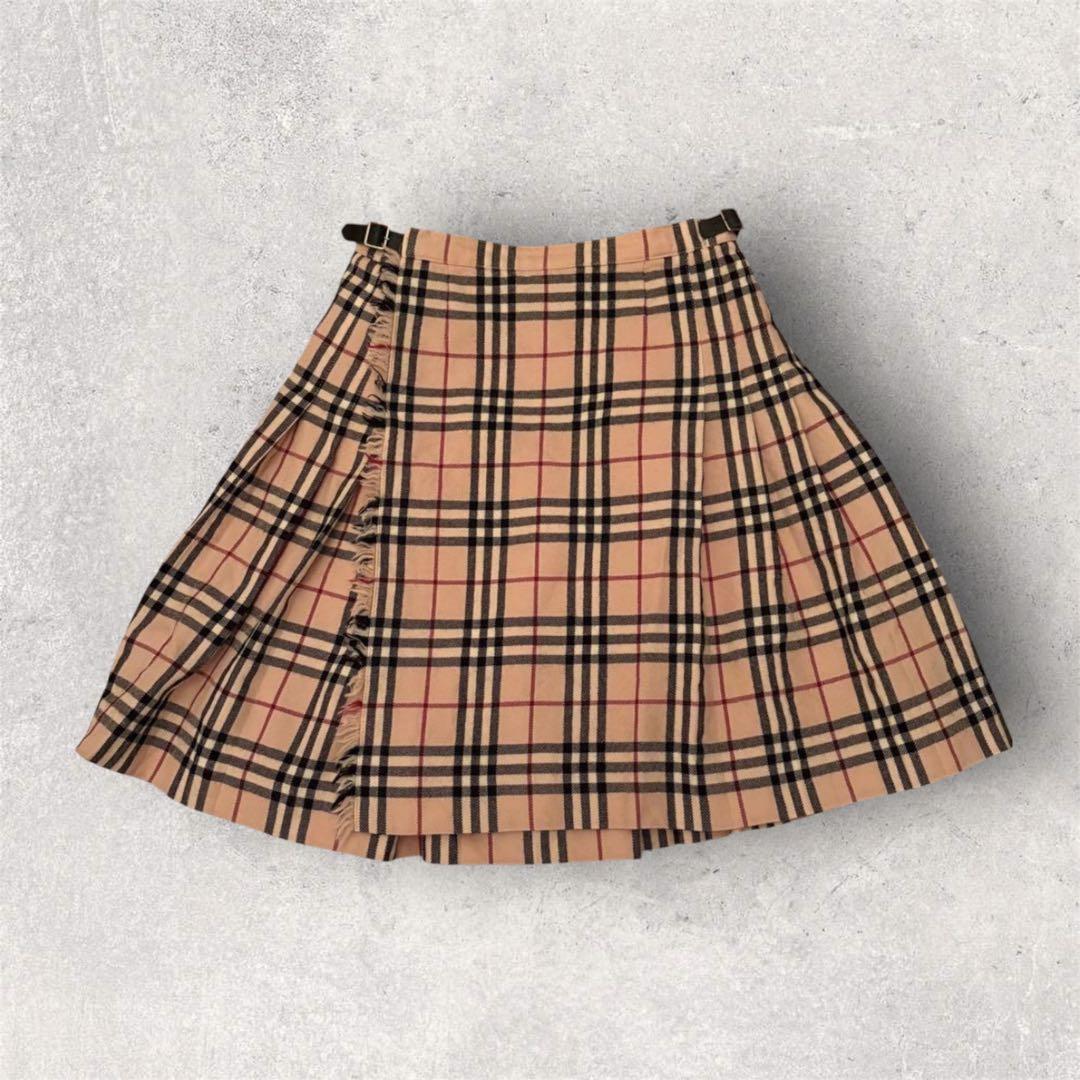 BURBERRY LONDON ノバチェック プリーツスカート 160 Burberry バーバリー ノバチェック プリーツスカート ロング 牛革