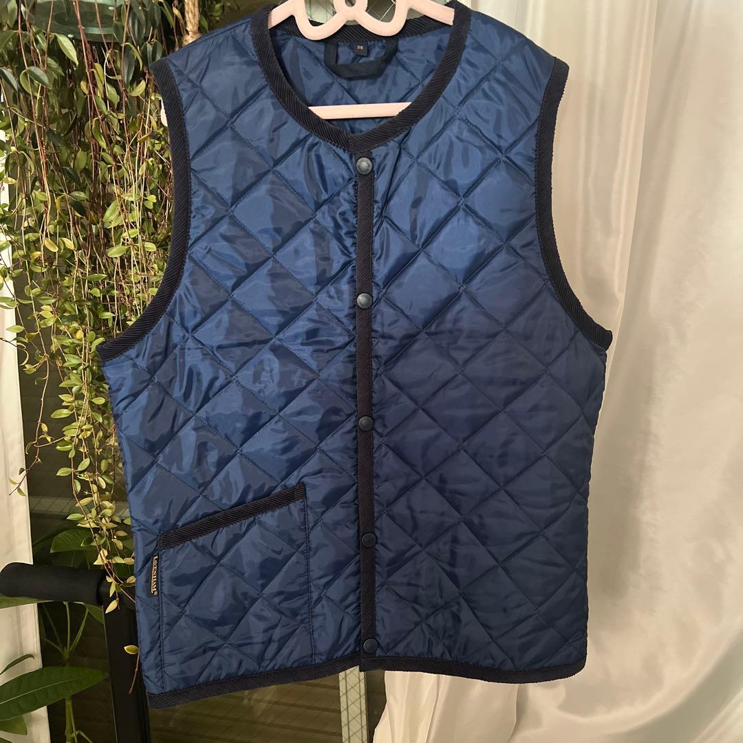 AVENHAM ネイビー キルティングベスト サイズ38 イギリス製 LAVENHAM ラベンハム 極上キルティングベスト フード付 38 Mサイズ