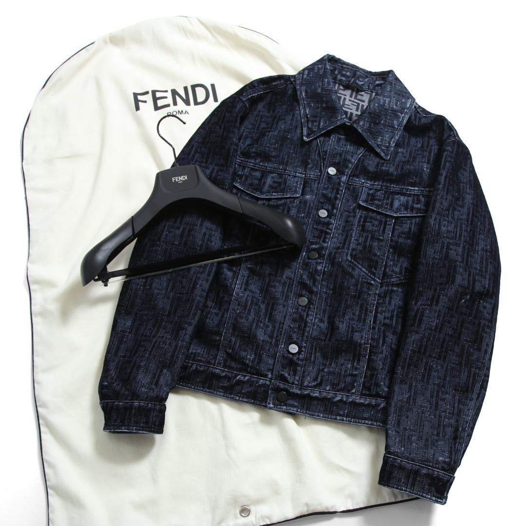 FENDI 2023FW FFロゴ ズッカ柄 フロック加工 デニムジャケット - メルカリ