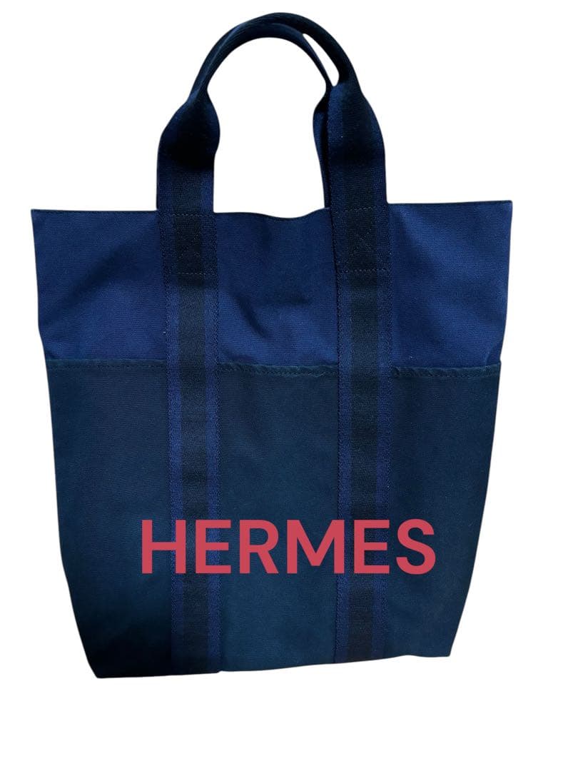 HERMES ネイビー トートバッグ エルメス HERMES エルメス プティットサンチュールMM ネイビー トート