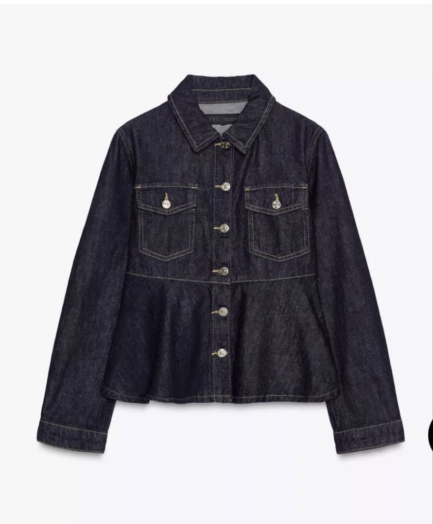 ZARA Z1975 デニムぺプラムジャケット L ZARA 今期完売 デニムペプラムジャケット - メルカリ