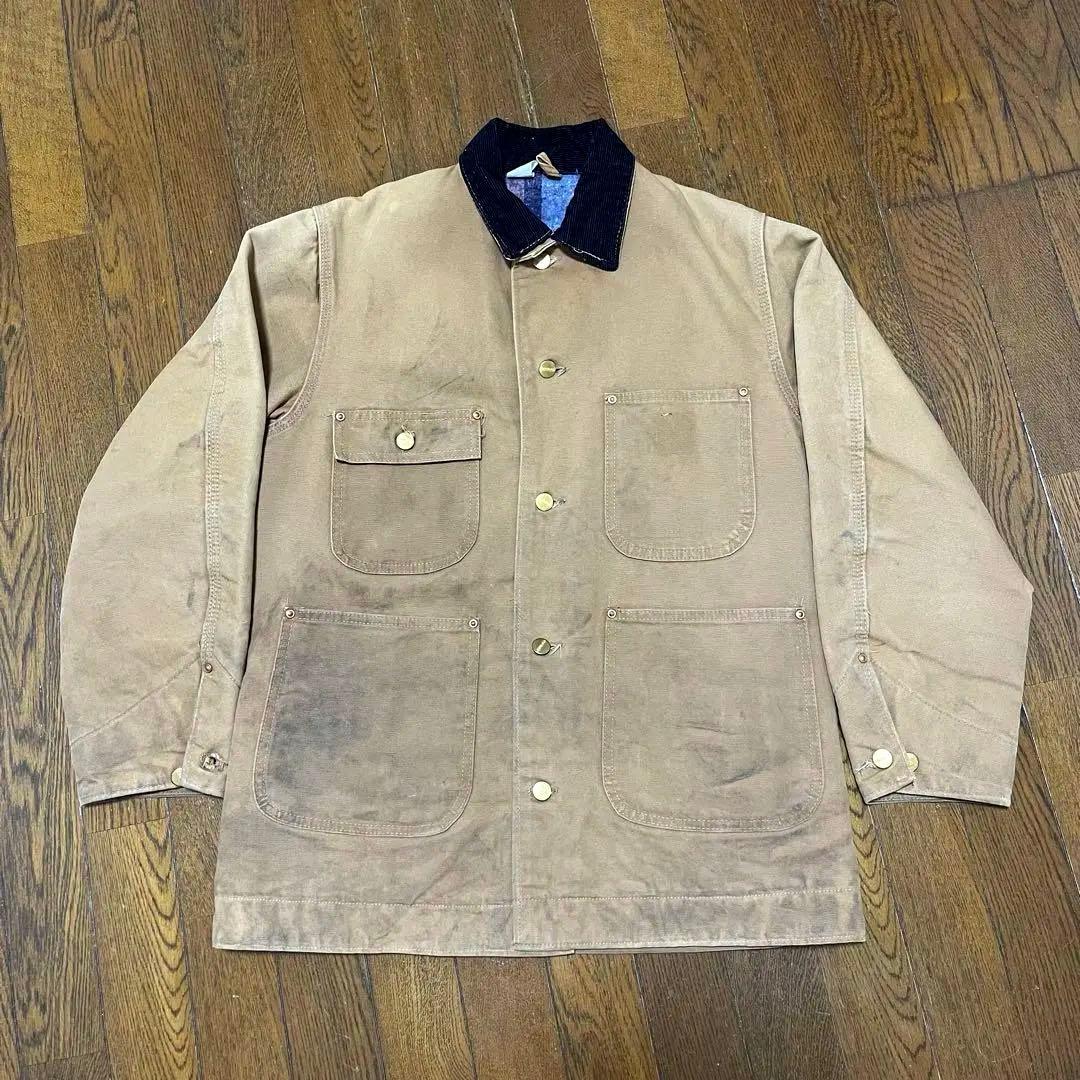 ロ*)様 carhartt 80s チョアコート ベージュ タグ無し 雰囲気系 90s carhartt カーハート ミシガンチョアコート 48 XL相当 | 古着屋 Uan