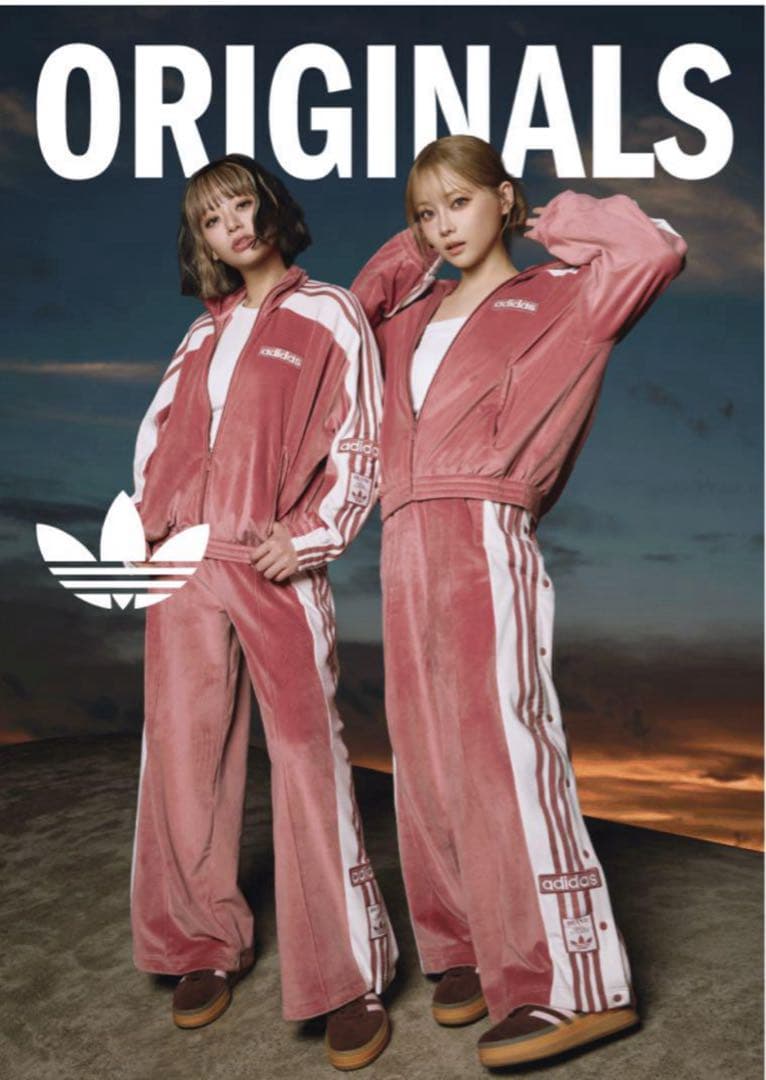 adidas ORIGINALS ピンクジャージ　セットアップ 新品 アディダス adidas ジュニア ジャージ上下セット エッセンシャルズ