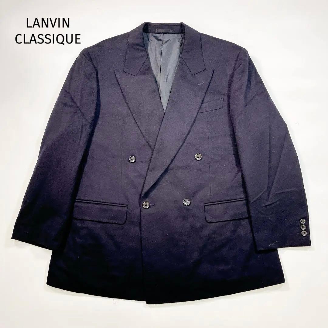 ランバンクラシック カシミヤ ダブル テーラードジャケット ST50-56 紺 LANVIN CLASSIQUE ダブル テーラードジャケット 紺 カシミヤ混 - メルカリ