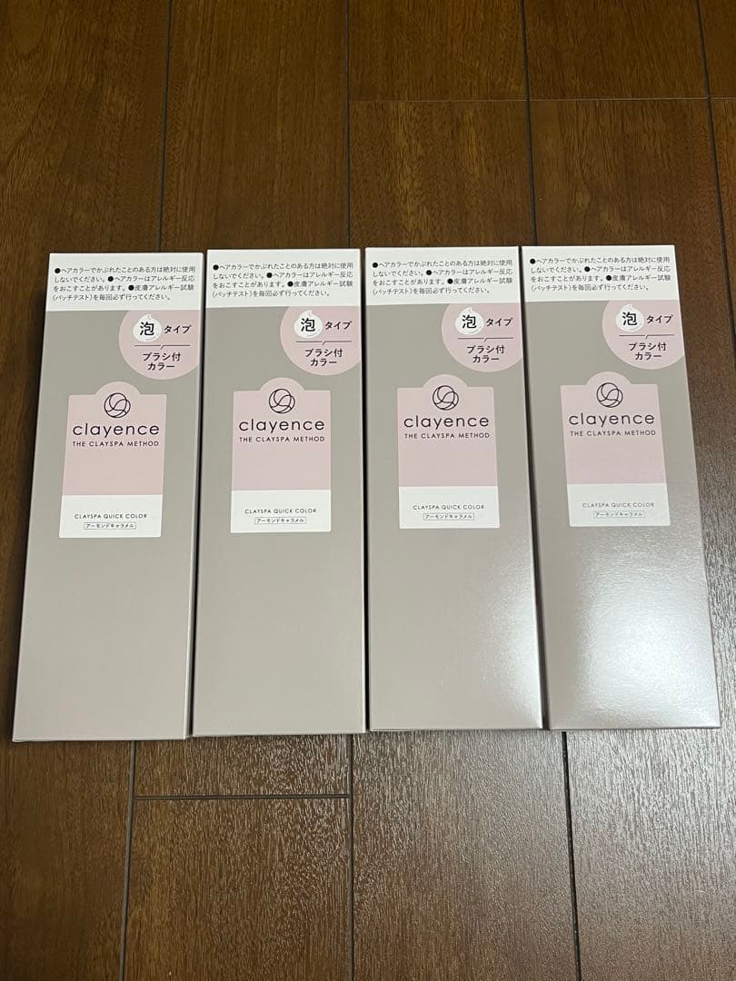 clayence 白髪染め 4本セット 各80g アーモンドキャラメル clayence（クレイエンス） 【医薬部外品】 クレイスパ クイックカラー