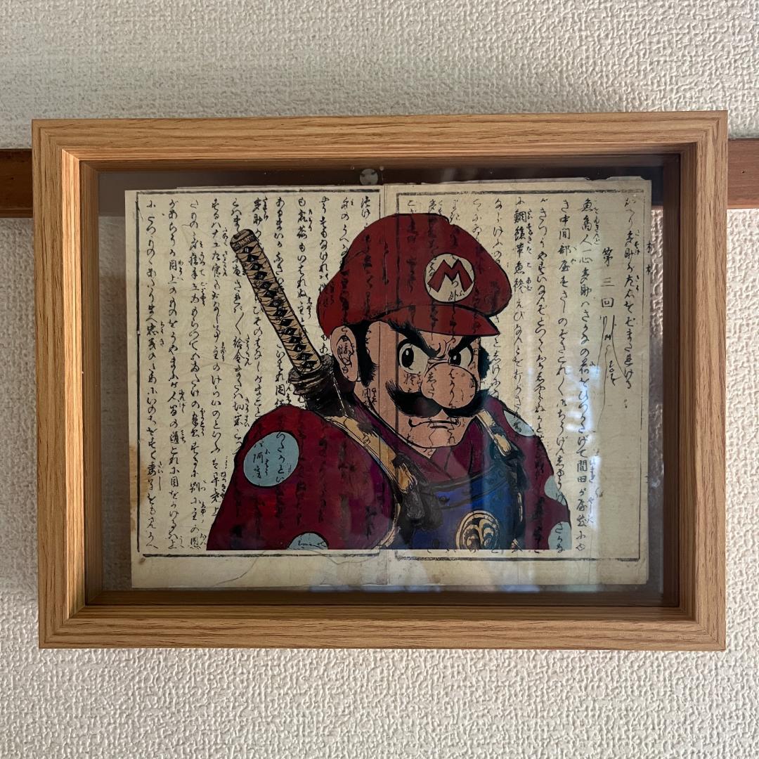 古い浮世絵に描かれたマリオ サムライ アート スーパーマリオ誕生30周年記念。マリオとルイージの木版画を販売｜ぴあ