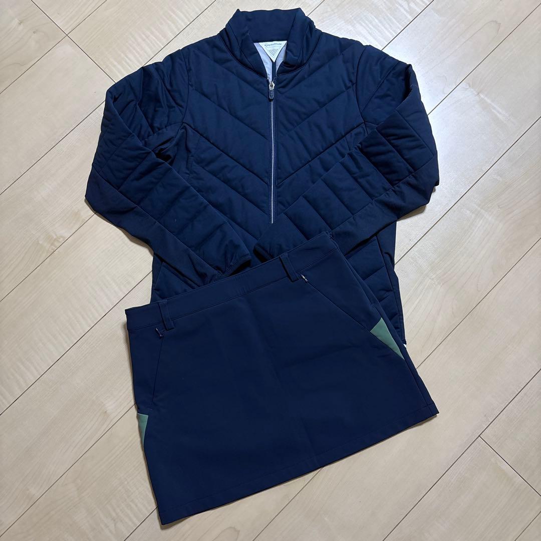 テーラーメイド　ゴルフ　中綿ジャケット　裏起毛厚手スカート　2点　L\M 紺色 TaylorMade（テーラーメイド） ナイロンジャケット ネイビー系 M