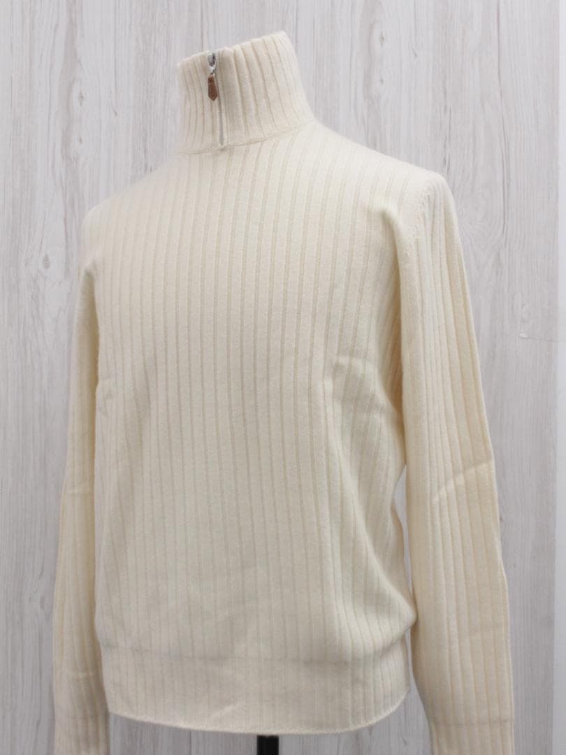 ▲専用 ブルネロクチネリ カシミヤ 100％ ジップアップセーター ホワイト系 △ブルネロクチネリ カシミヤ 100％ ジップアップセーター ホワイト系