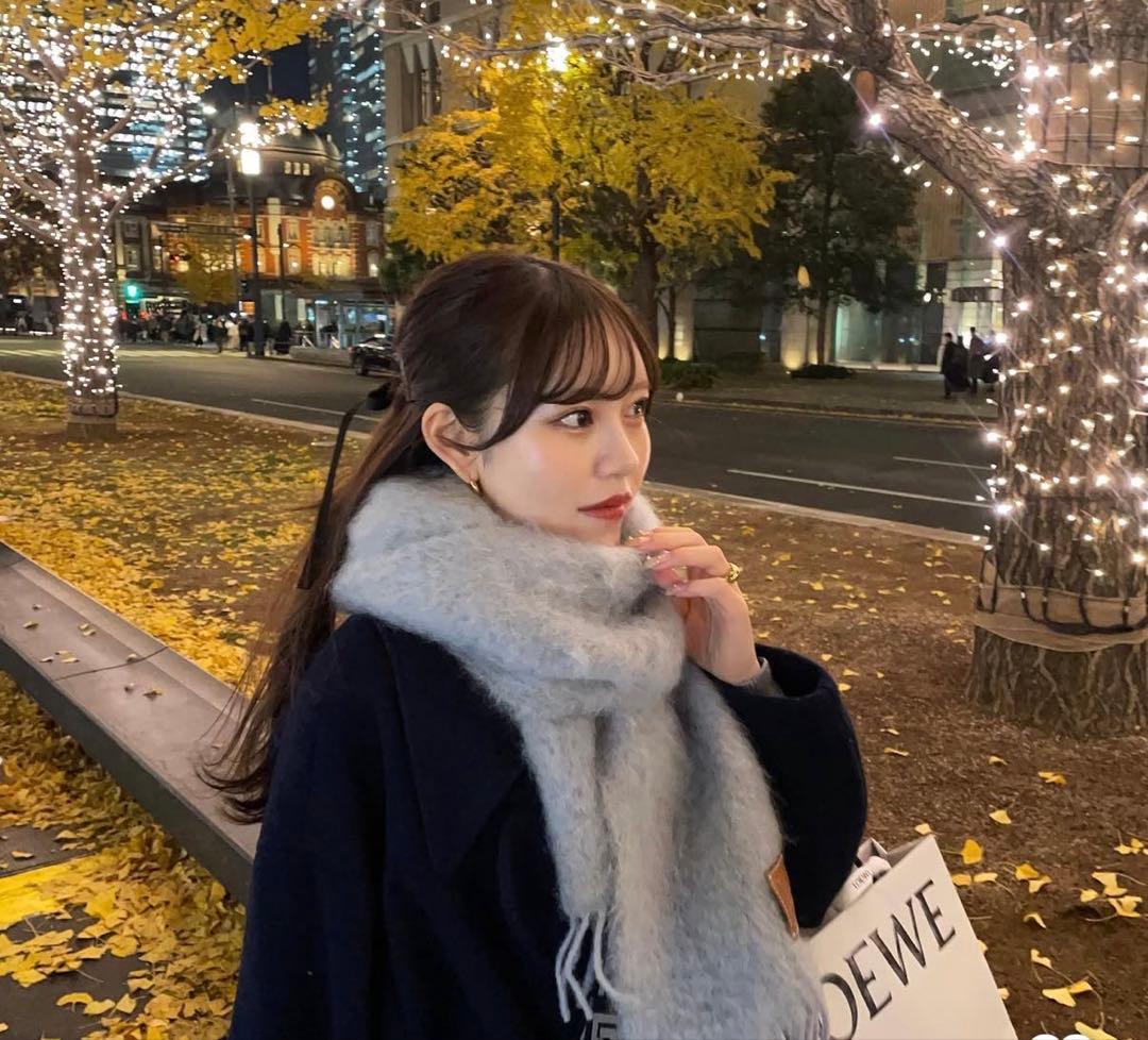 < LOEWE > ロエベ・スカーフ(ウール＆モヘア）新品未使用 スカーフ（モヘア&ウールブレンド） ホワイト - LOEWE Japan official