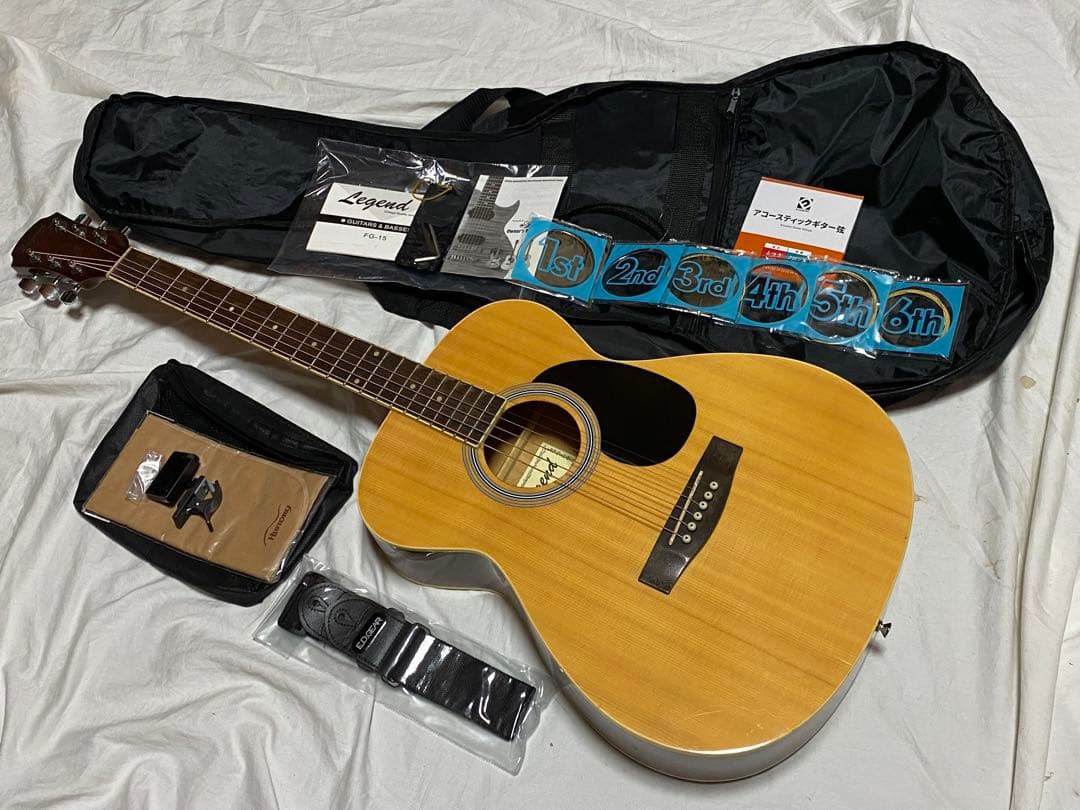 Legend アコースティックギター　FG-15Nおまけ有美品1923-06-1 LEGEND FG-15 Kawaii Pink アコースティックギター初心者12点セット