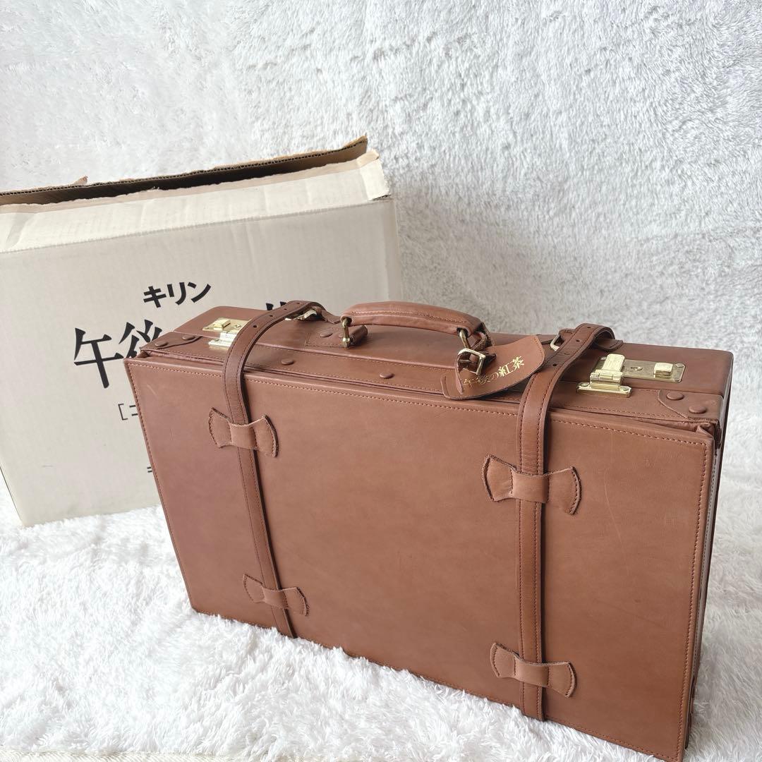 非売品・希少✨ 午後の紅茶　初代コイズミトランク　牛革　未使用　キリン　懸賞品 午後の紅茶 初代 コイズミトランク 非売品 当選品 ノベルティ カバン
